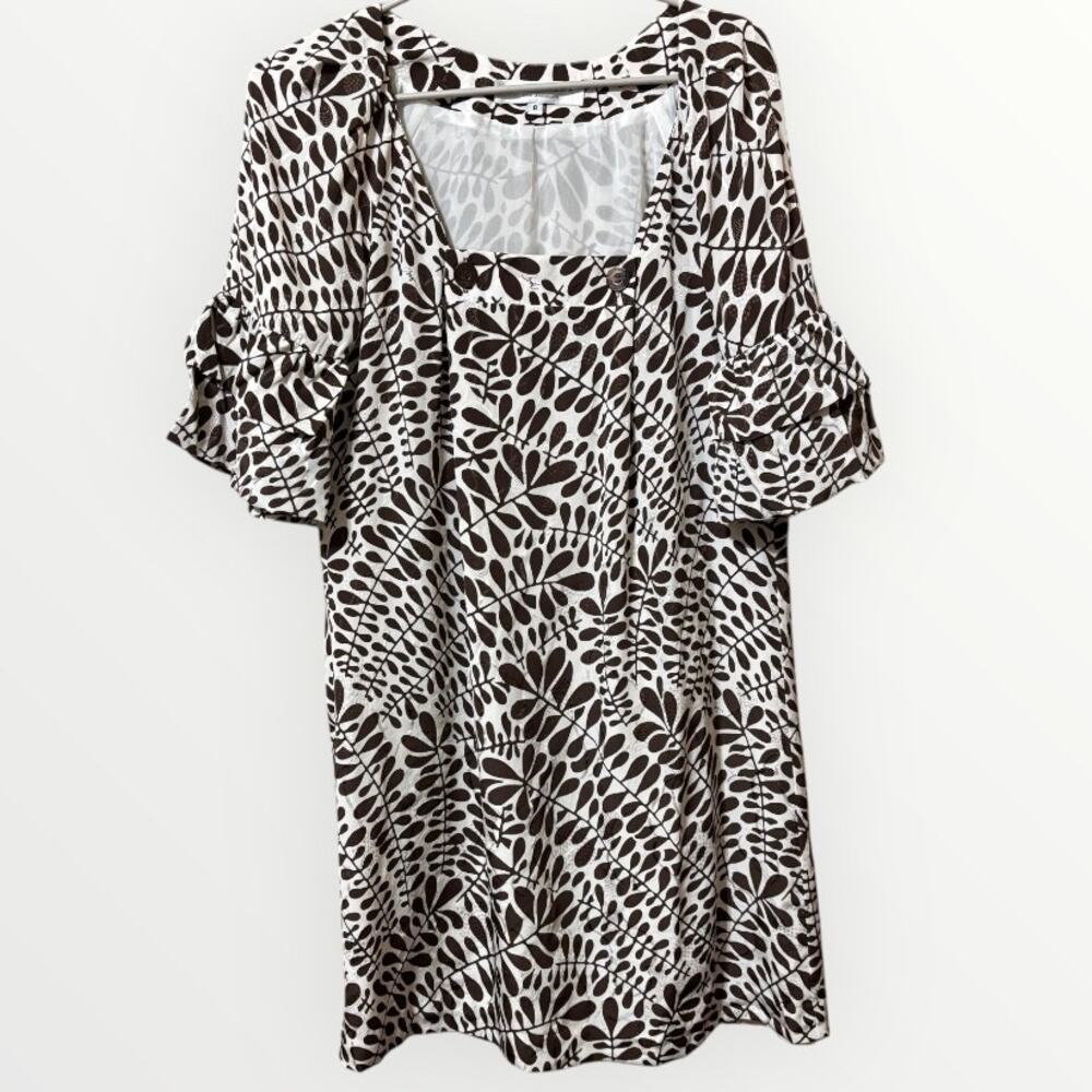 Trina Turk Cuddle Fronds Silk Coco Shift Mini Dress Size 8